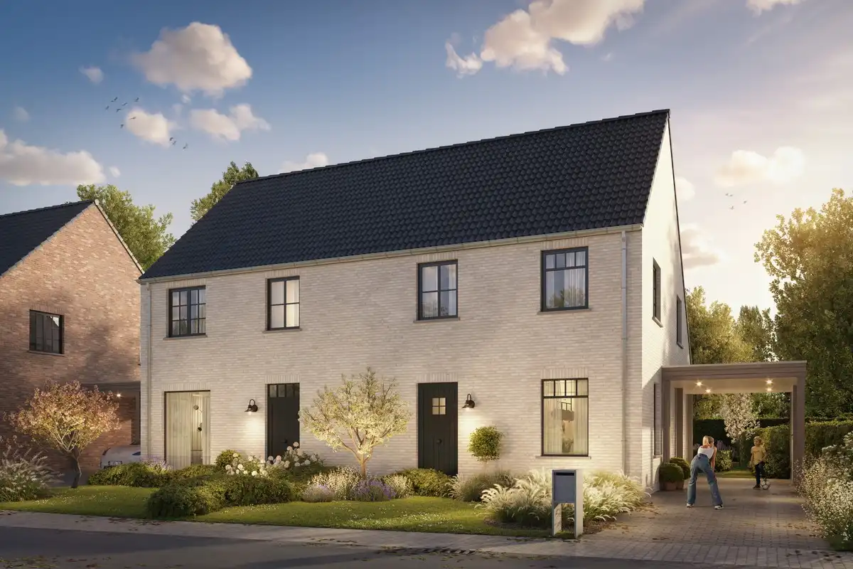 Landelijke, halfopen nieuwbouwwoning in Lede foto {{pictureIndex}}