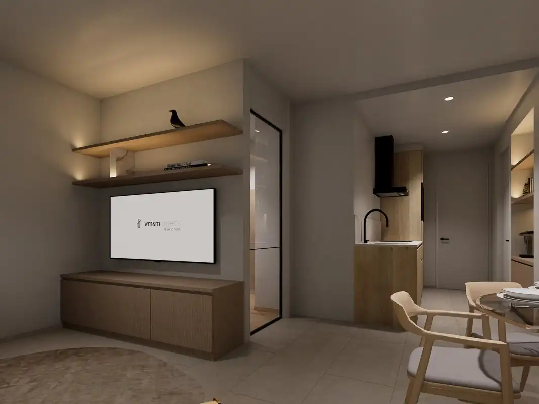 Nieuwbouw gelijkvloerse studio met 1 slaapkamer, ruim terras en topligging in Koksijde. foto 6