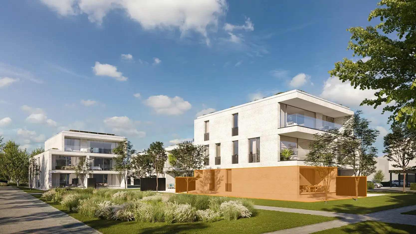 Gelijkvloers en energiezuinig appartement met 2 slaapkamers en groot terras in het centrum van Koersel foto {{pictureIndex}}