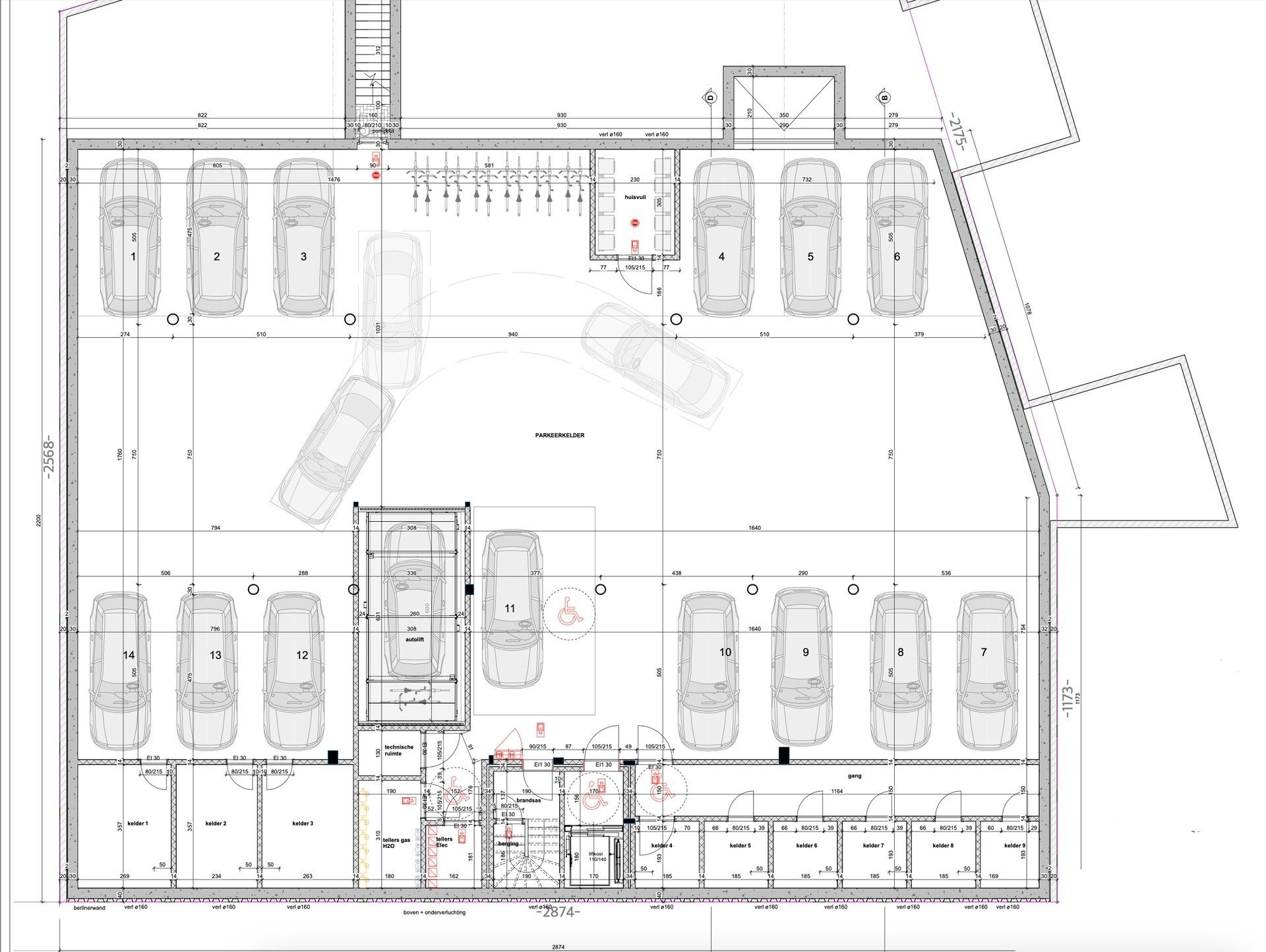 Parkeerplaatsen in ondergrondse parking nabij Leuven foto 3
