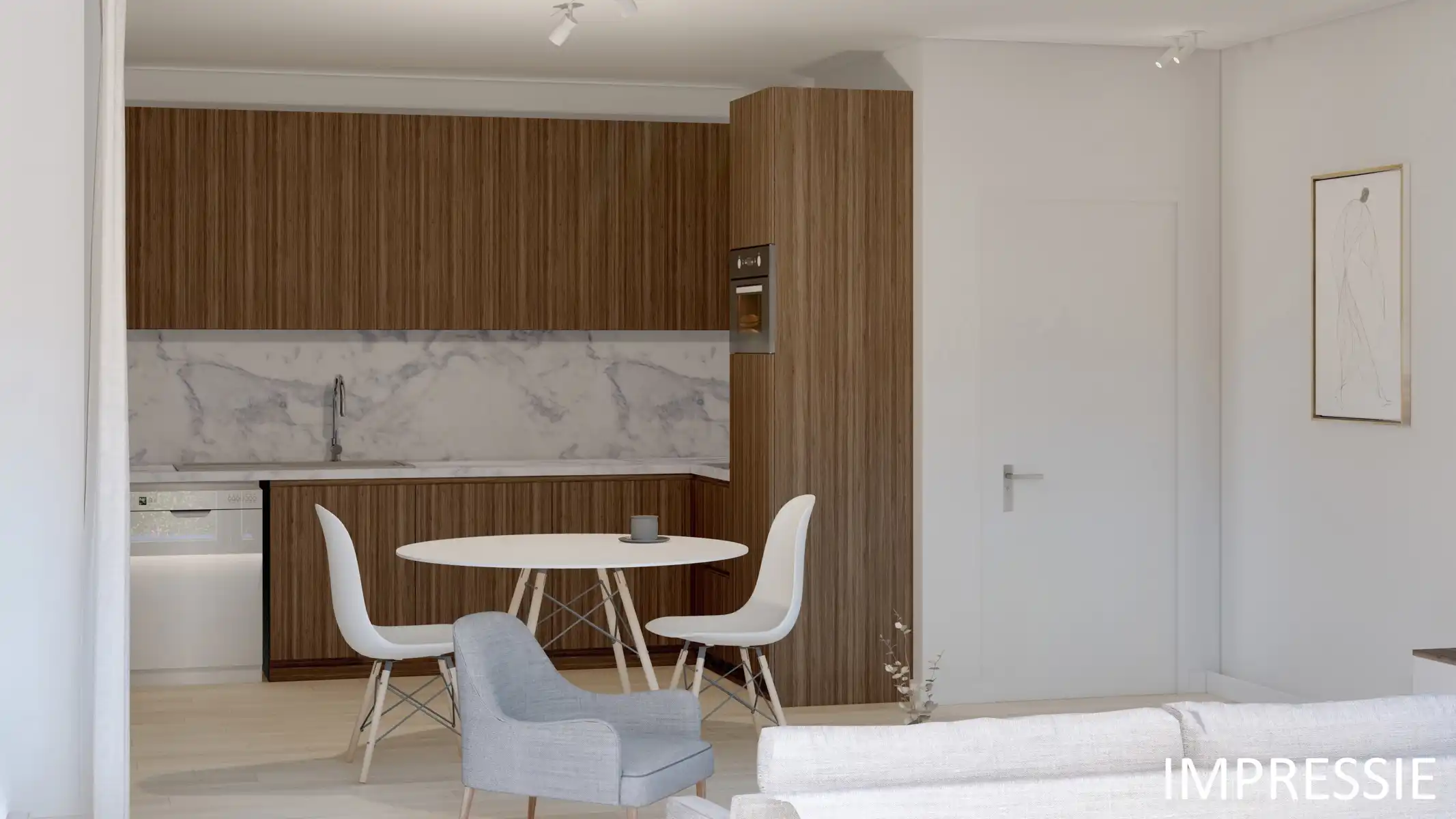 Gerenoveerde studio met aparte slaaphoek, terras en parking foto 3