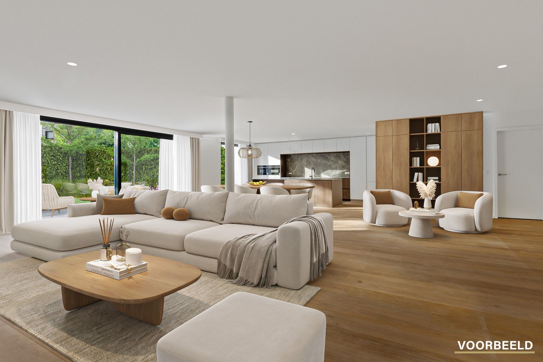 Instapklaar gelijkvloers appartement met 3 slaapkamers, dressing, 2 badkamers, ruim terras en tuin foto {{pictureIndex}}