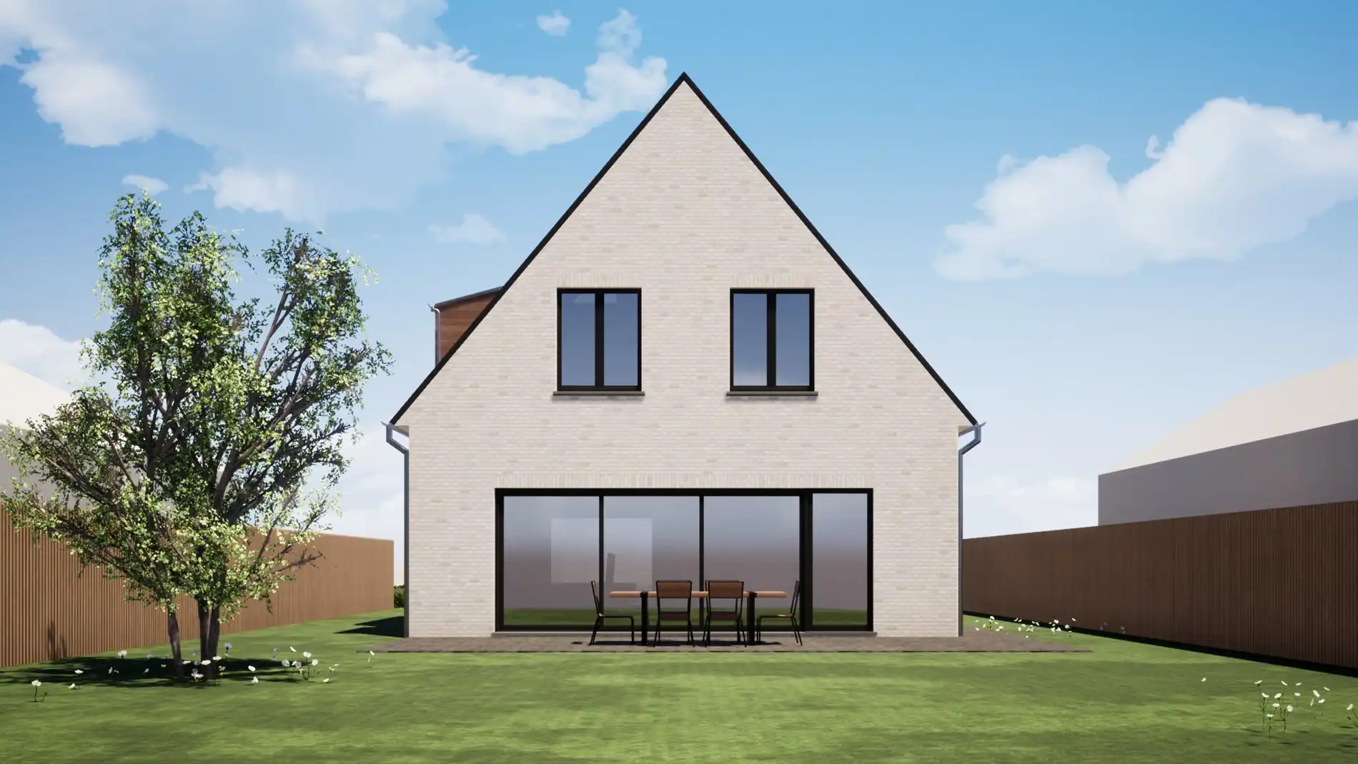 Nieuw te bouwen villa met 3 slaapkamers en garage in Lissewege – privacy, zon en bereikbaarheid in één foto 3