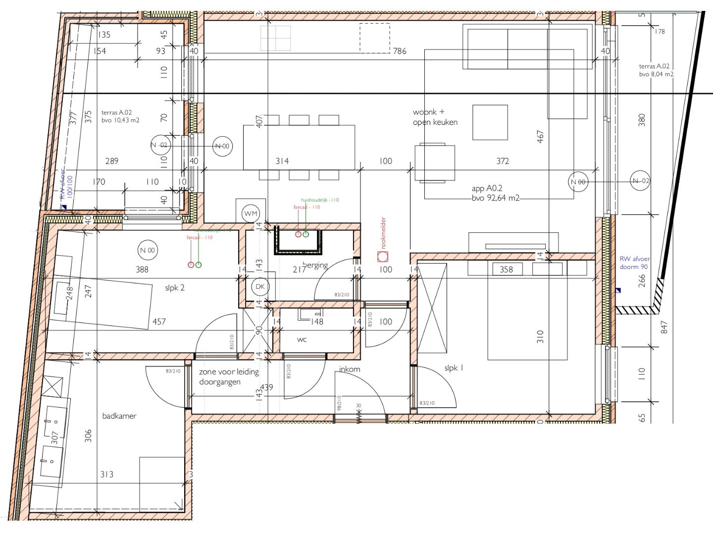 Gelijkvloers appartement (0.2)  van 92,64m² met 2 slaapkamers en twee terrassen foto 13