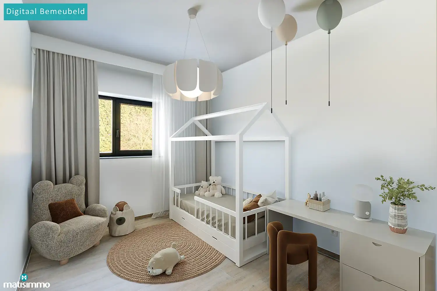 VOLLEDIG AFGEWERKTE EN GESCHILDERDE NIEUWBOUWWONING (EPB E10) MET 3 SLAAPKAMERS, 2 BADKAMERS, 2 GARAGES, KELDER EN AANGELEGDE TUIN IN WERM foto 19