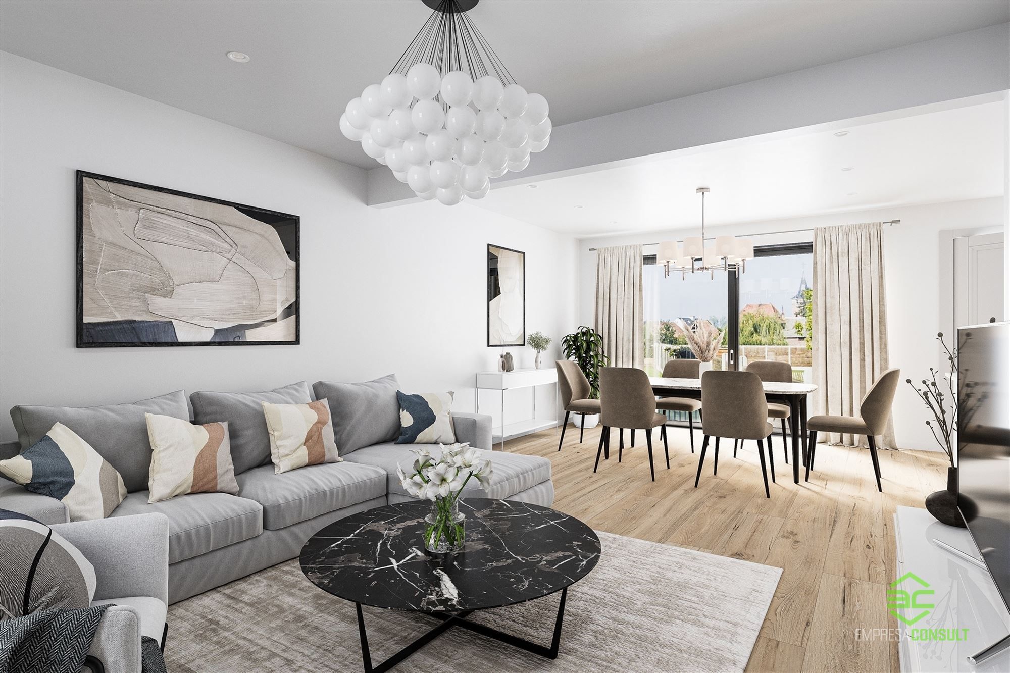 Afgewerkte nieuwbouwwoning met 4 slpk en E-peil 0! foto {{pictureIndex}}