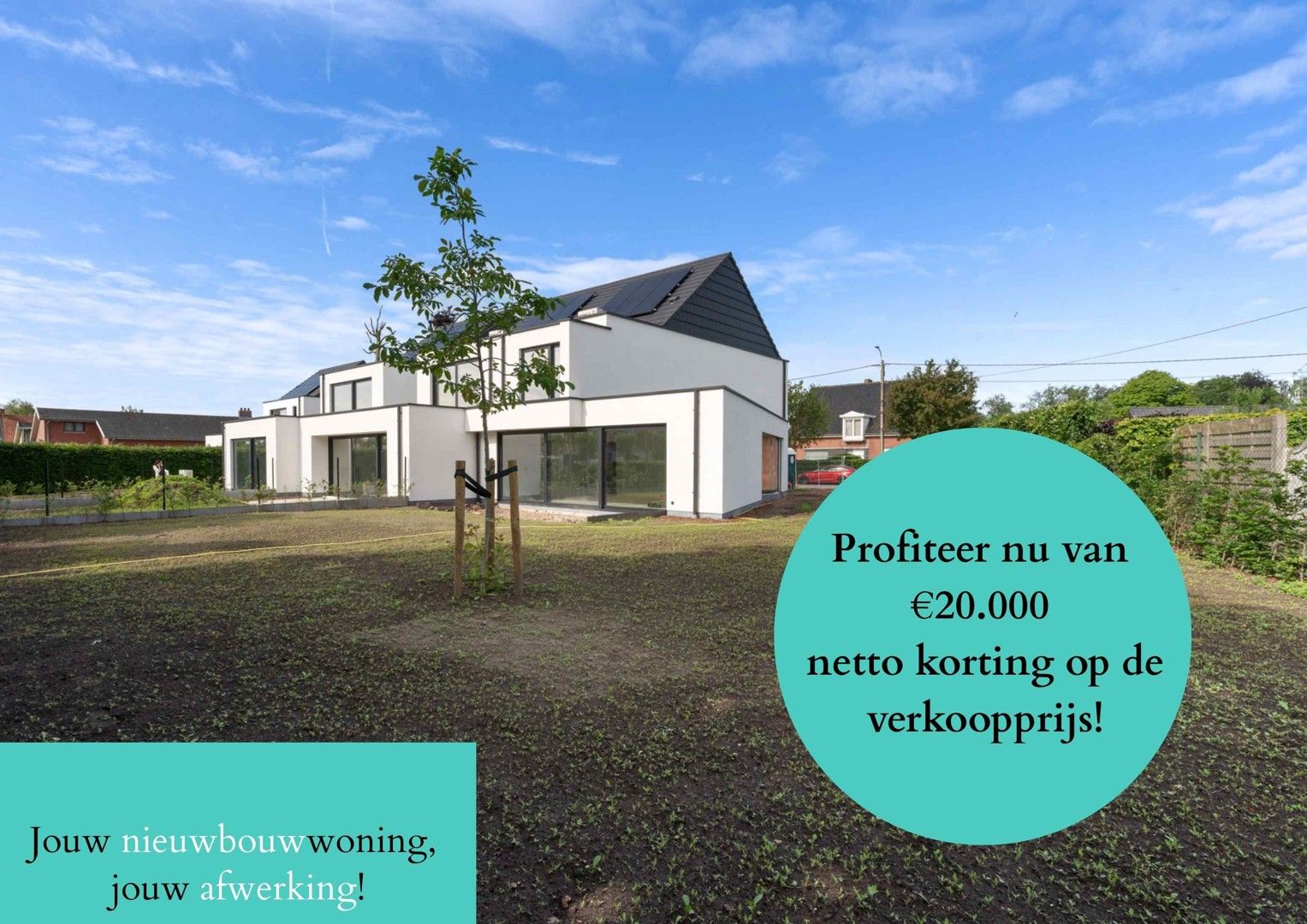 Ruime bijna energie neutrale nieuwbouw  met drie ruime slaapkamers en grote tuin foto {{pictureIndex}}