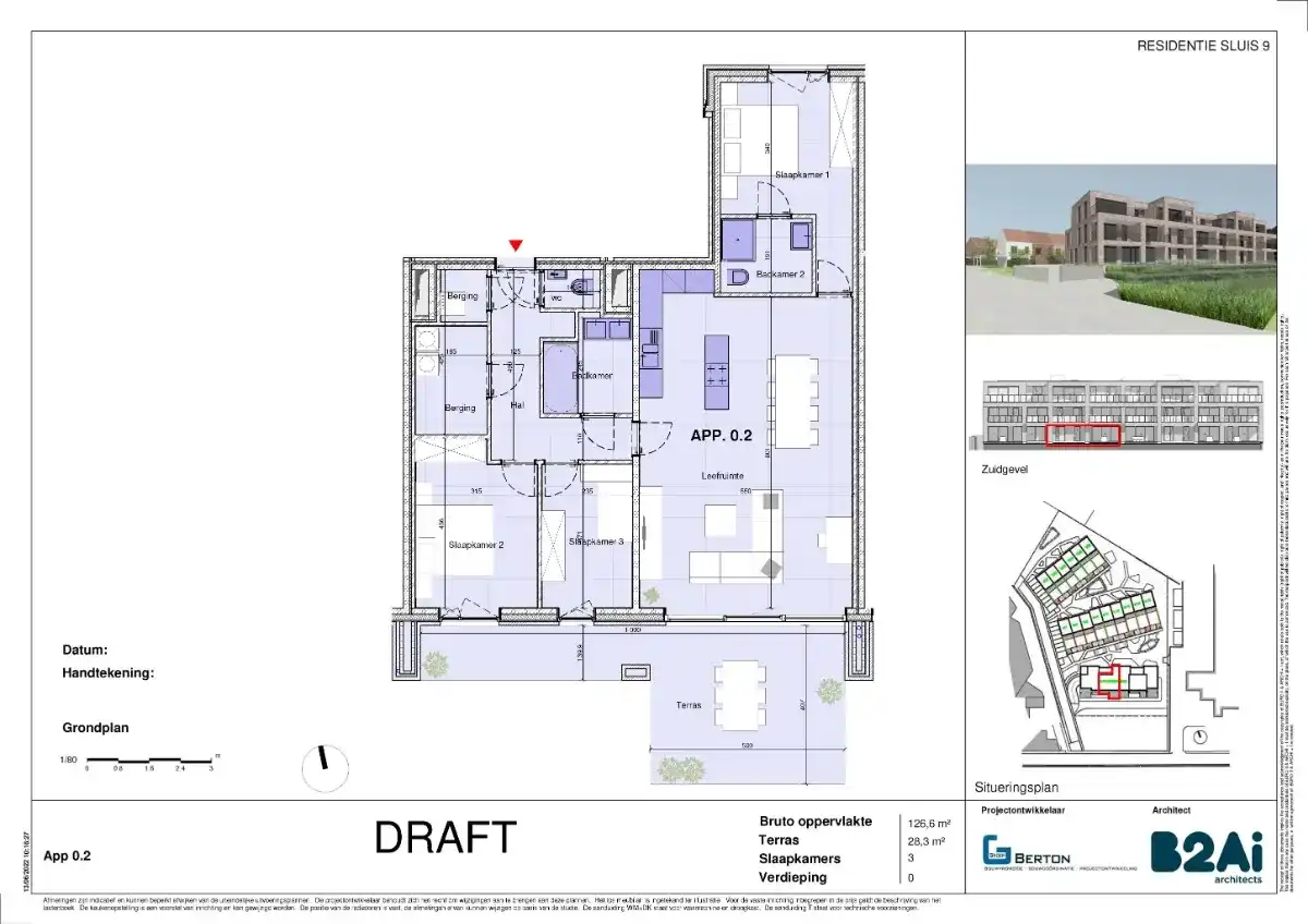 Ruim 3 slaapkamerappartement met tuin en zicht op het water foto 4