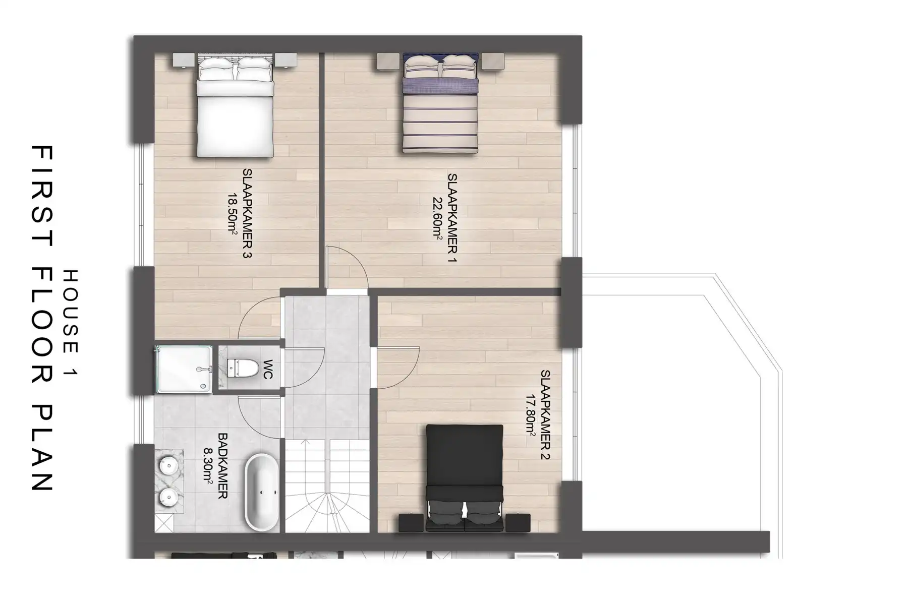 Nieuwbouwwoning met 5 slaapkamers en 2 badkamers. foto 4