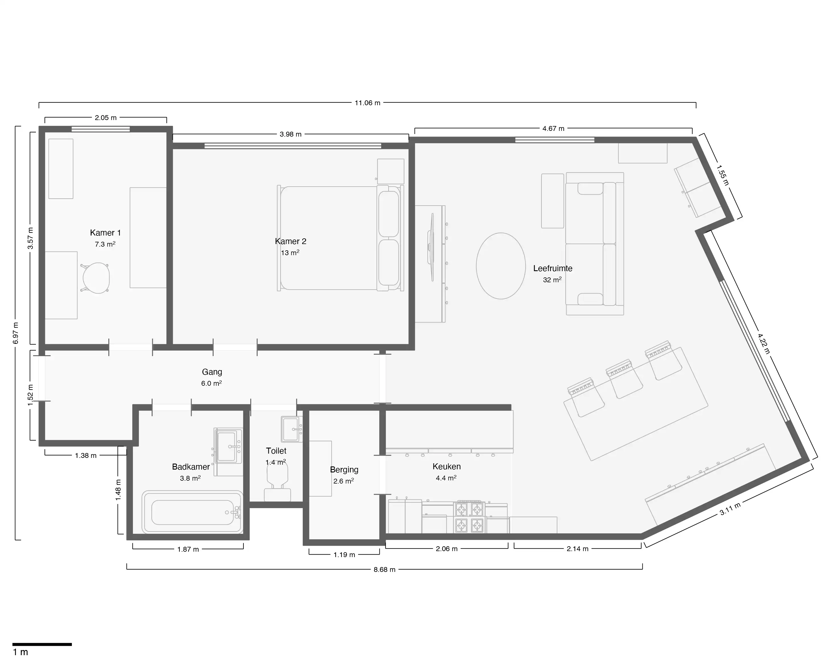 Bemeubeld appartement te Dentergem. foto 14