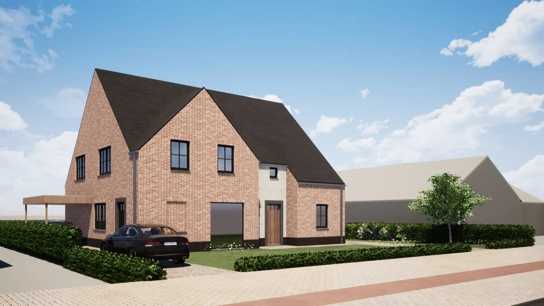 Ruime halfopen bebouwingen met 3 slaapkamers, bureau en landelijk verzicht te Aartrijke foto 2