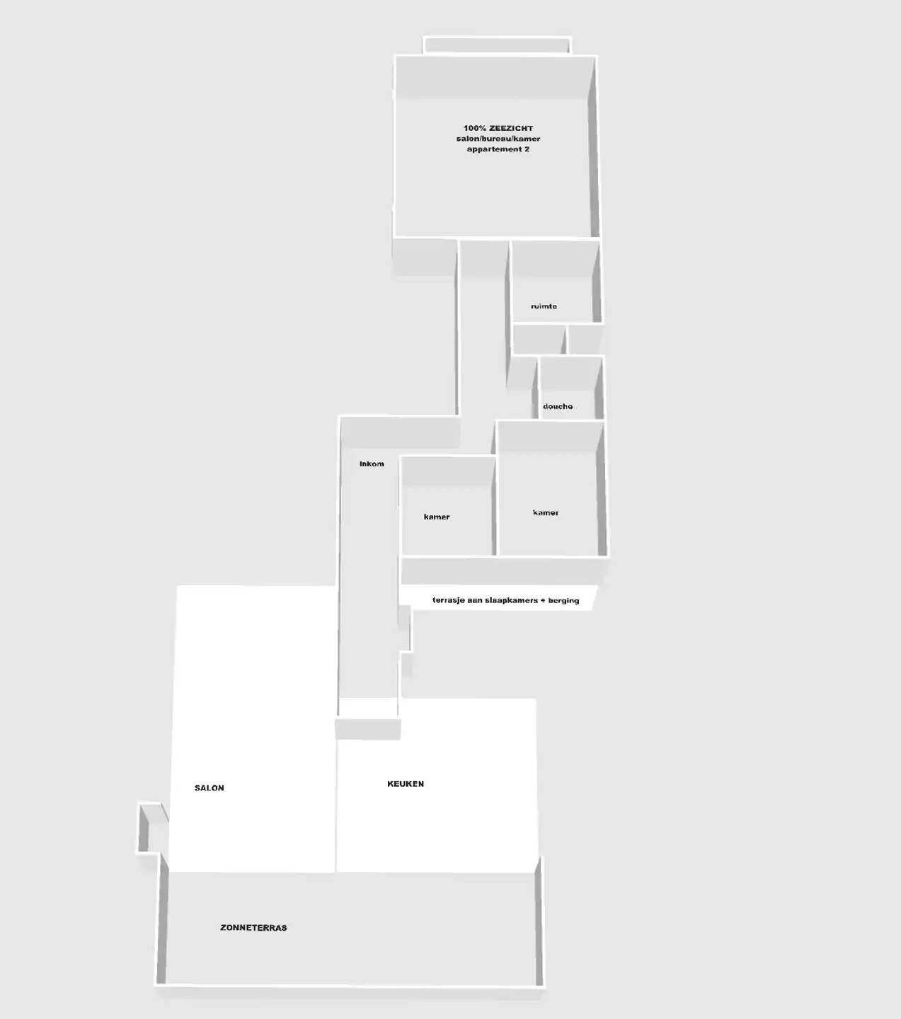 Twee penthouse (nu één)  te koop Koksijde met frontaal zeezicht en 30m² zonneterras.(prijs incl. grote garage en 2 kelders)  foto 6