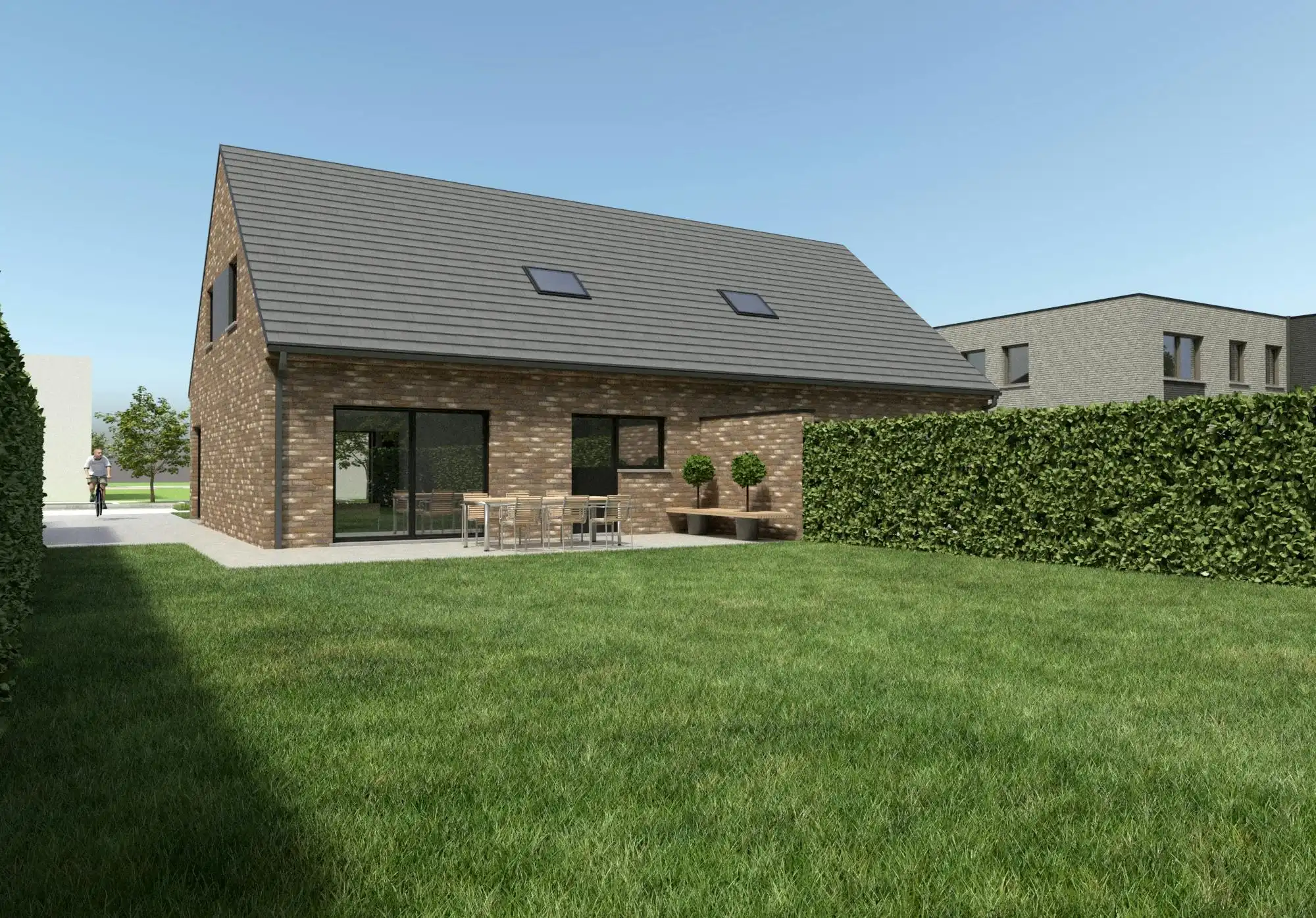 Halfopen nieuwbouwwoningen in centrum Kaprijke foto 2