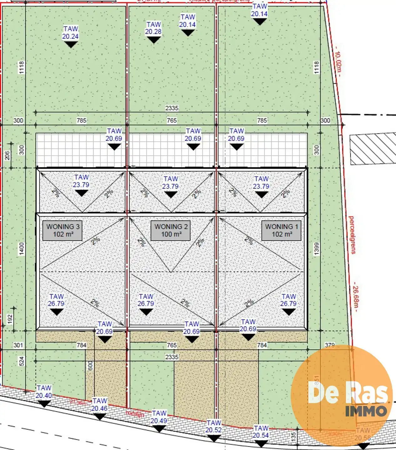 LEDE - Landelijk gelegen bouwgrond, halfopen bebouwing/Lot 1 foto 3
