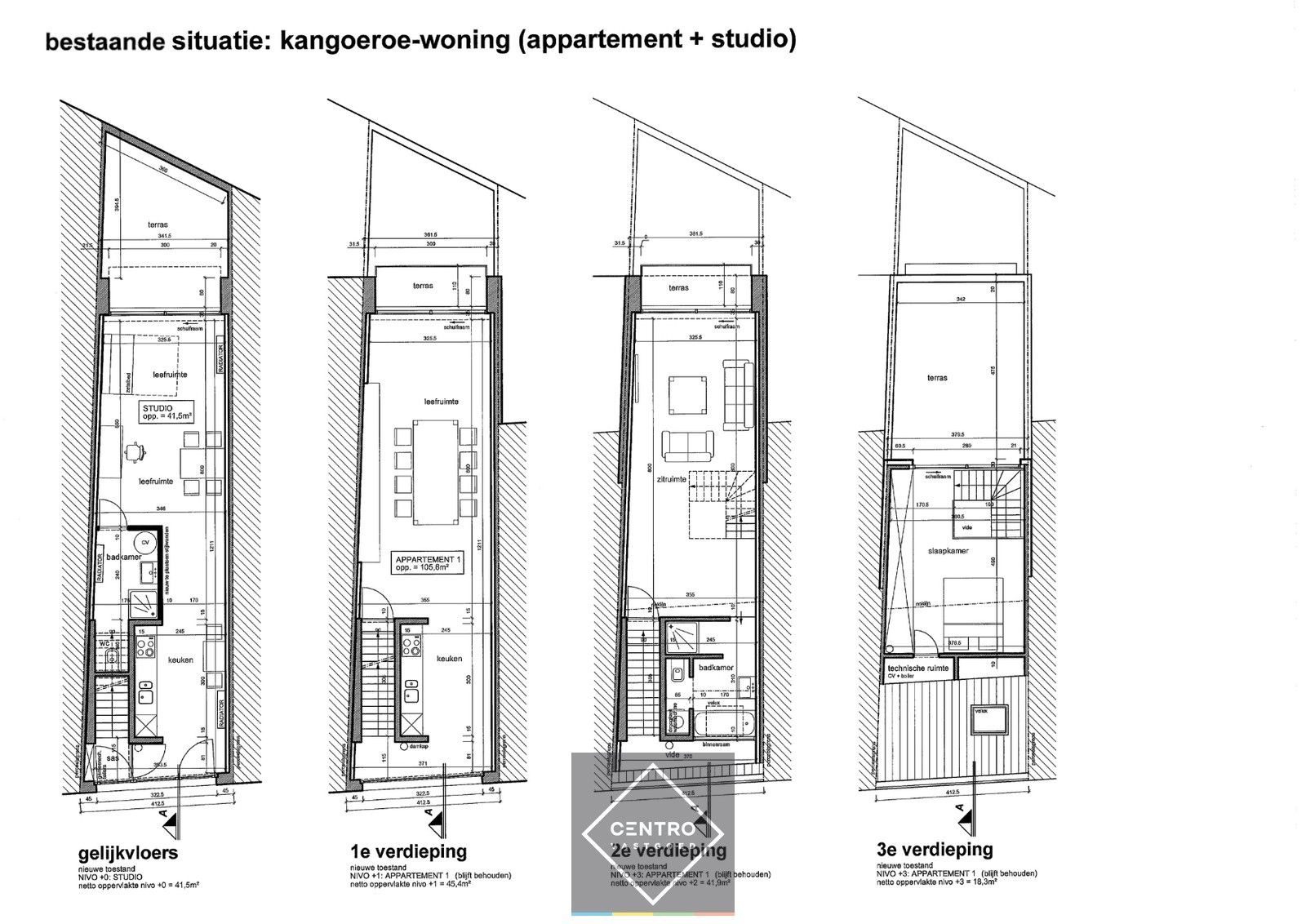 Gelijkvloerse kantoor/praktijkruimte én triplex appartement (met aparte toegangen) op het Kerkplein van Rumbeke! foto 22