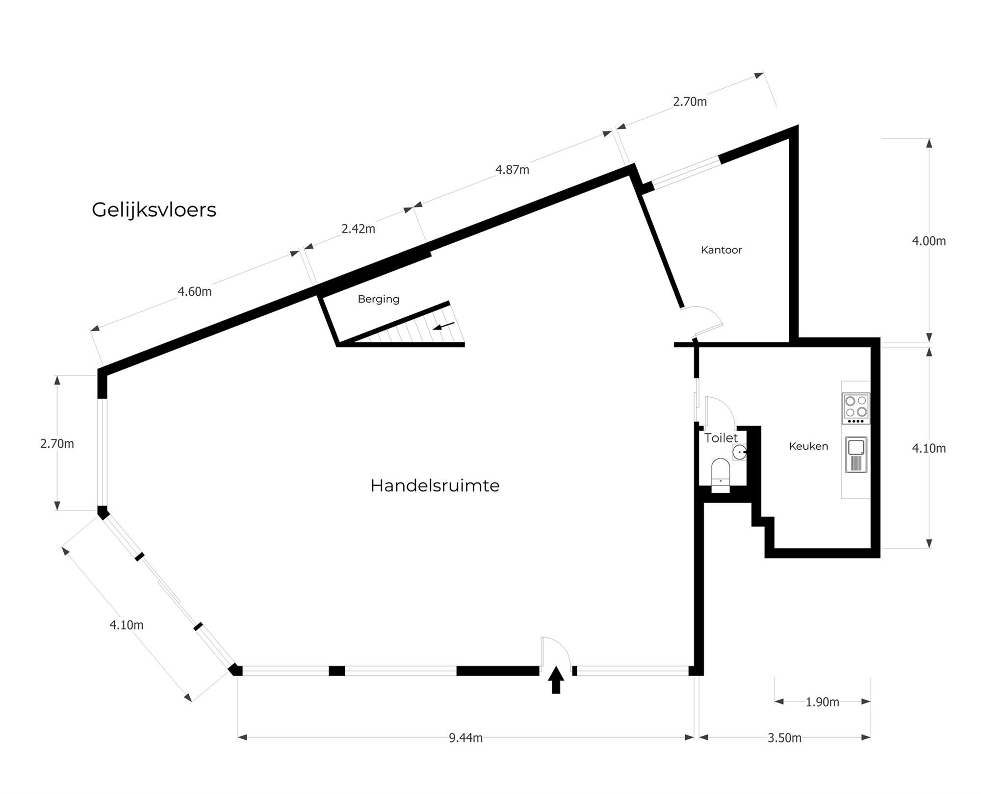 ZEER GOED GELEGEN HANDELSRUIMTE (110M²) MET BUREAU EN KITCHENETTE TE PAAL foto 15
