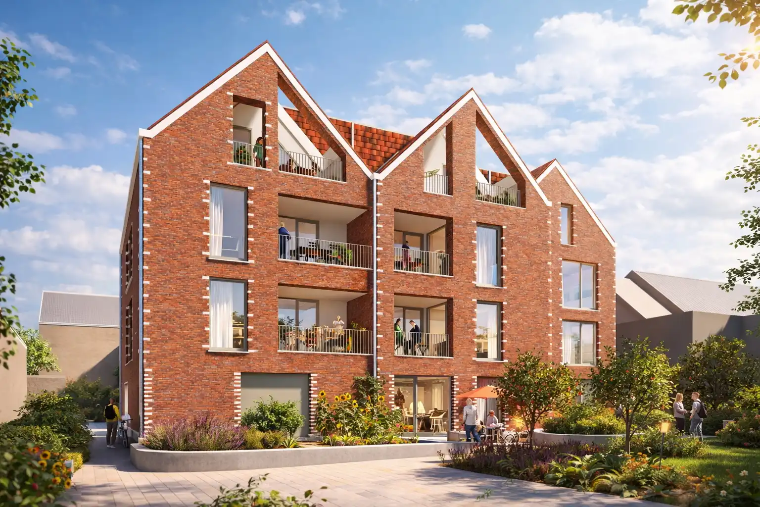 Nieuwbouwappartementen met terras in Mechelen foto {{pictureIndex}}