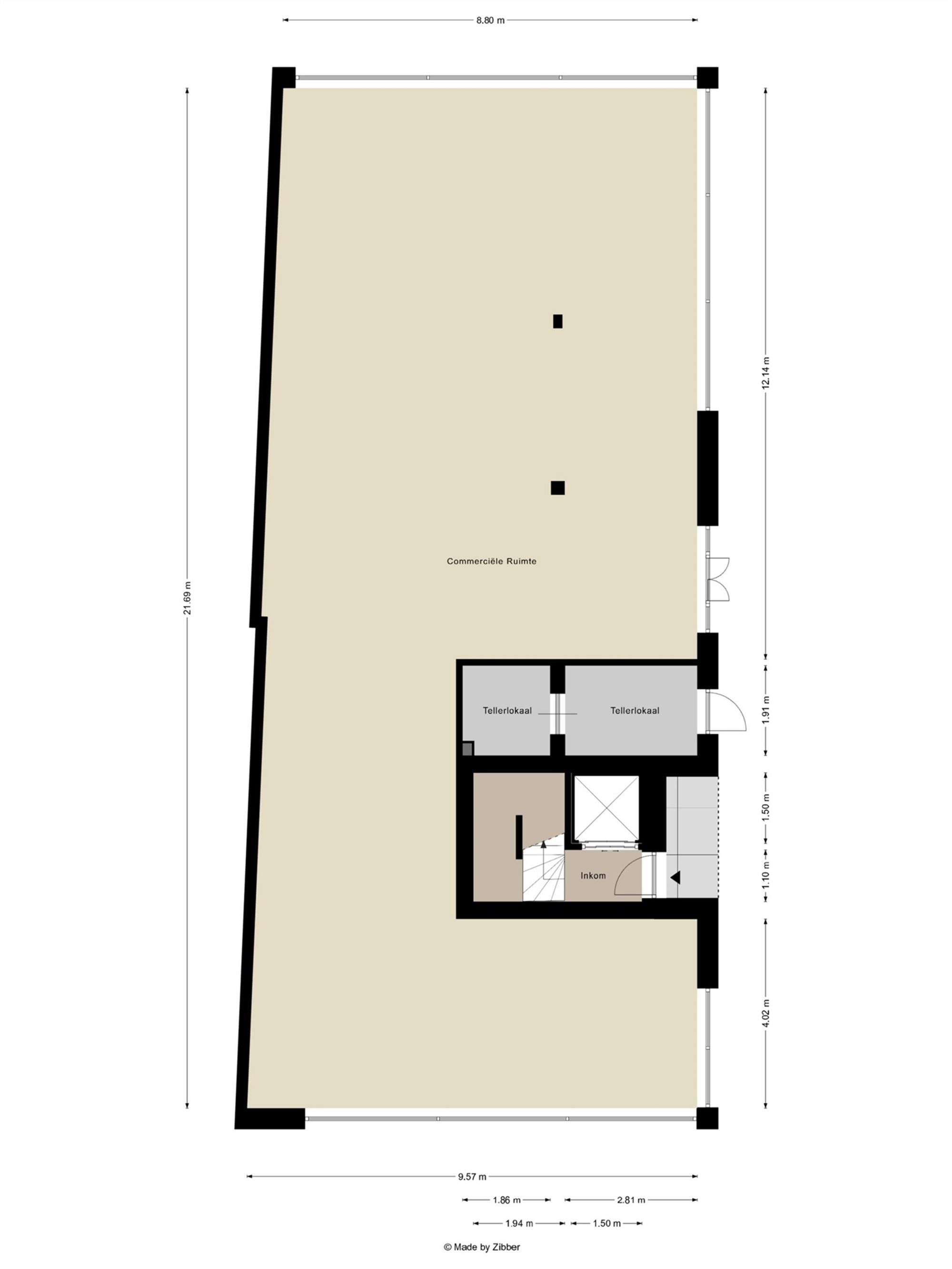 HANDELSRUIMTE VAN 195M² MET GROTE RAAMPARTIJEN, OPEN STRUCTUUR VOOR TALLOZE MOGELIJKHEDEN EN RUIME PARKEERMOGELIJKHEDEN AAN DE ACHTERZIJDE foto 24