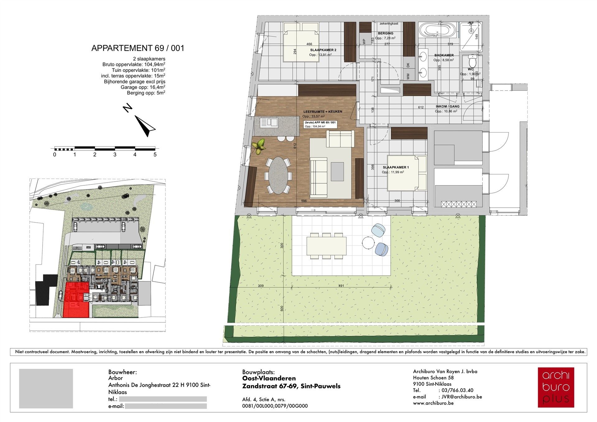 Residentie ARBOR - Comfortabel gelijkvloersappartement (105m²) met 2 slaapkamers en tuin foto 3