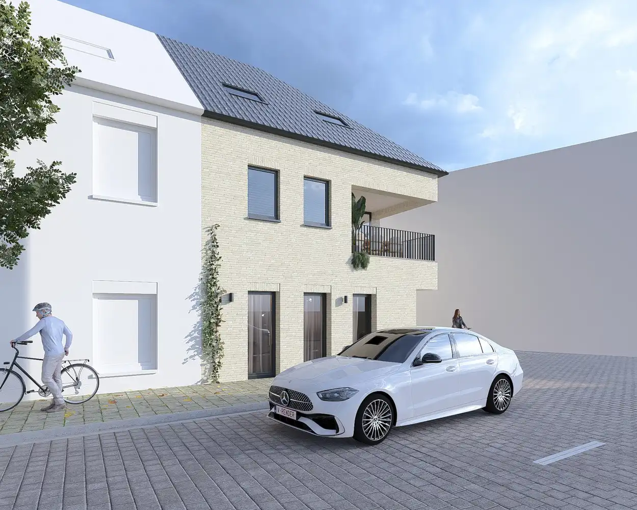 Projectgrond voor de oprichting van twee woningen in het centrum van Wingene. foto 2