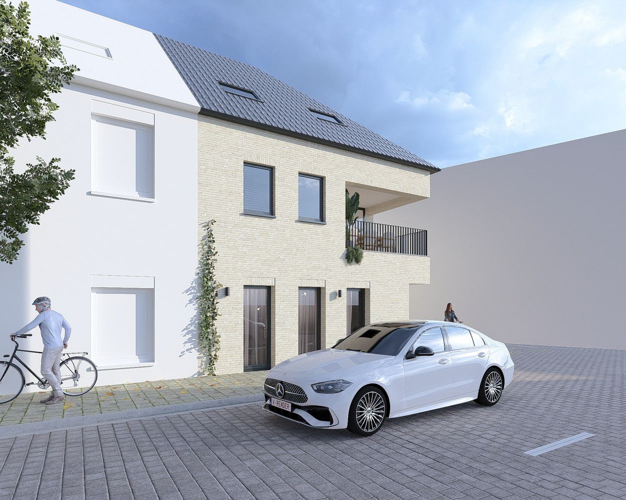 Projectgrond voor de oprichting van twee woningen in het centrum van Wingene. foto 2