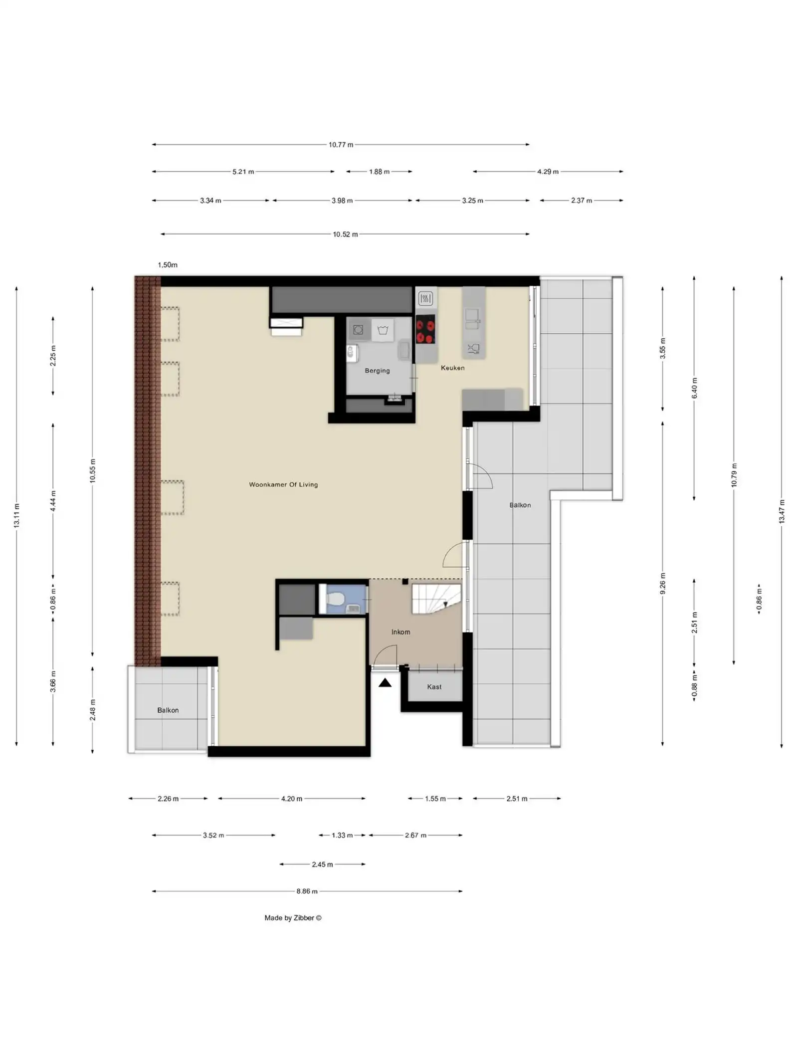 Ruim duplex appartement met 3 slaapkamers foto 2