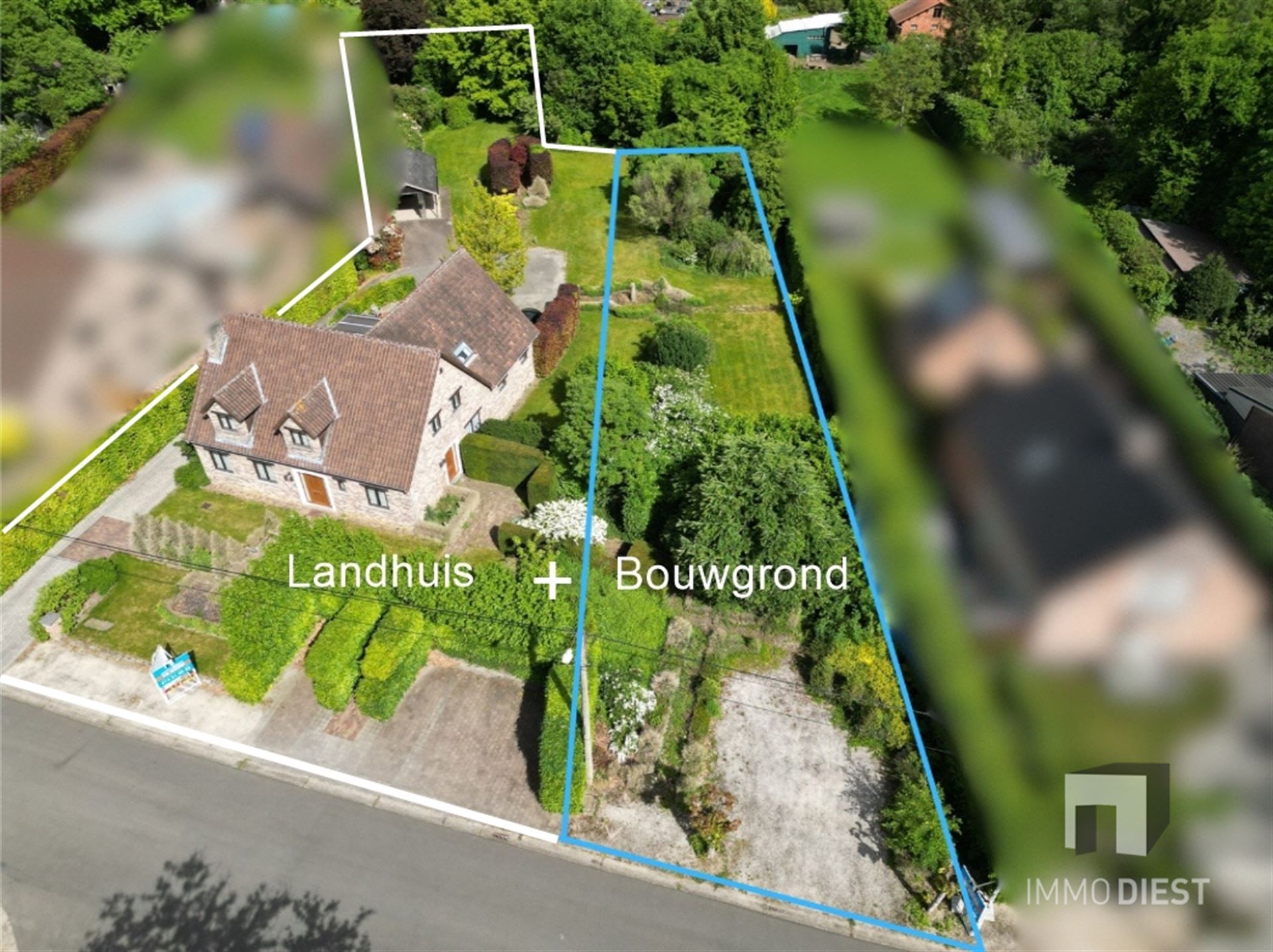 Hoofdfoto van de publicatie: Landhuis + bouwgrond samen 31,49are