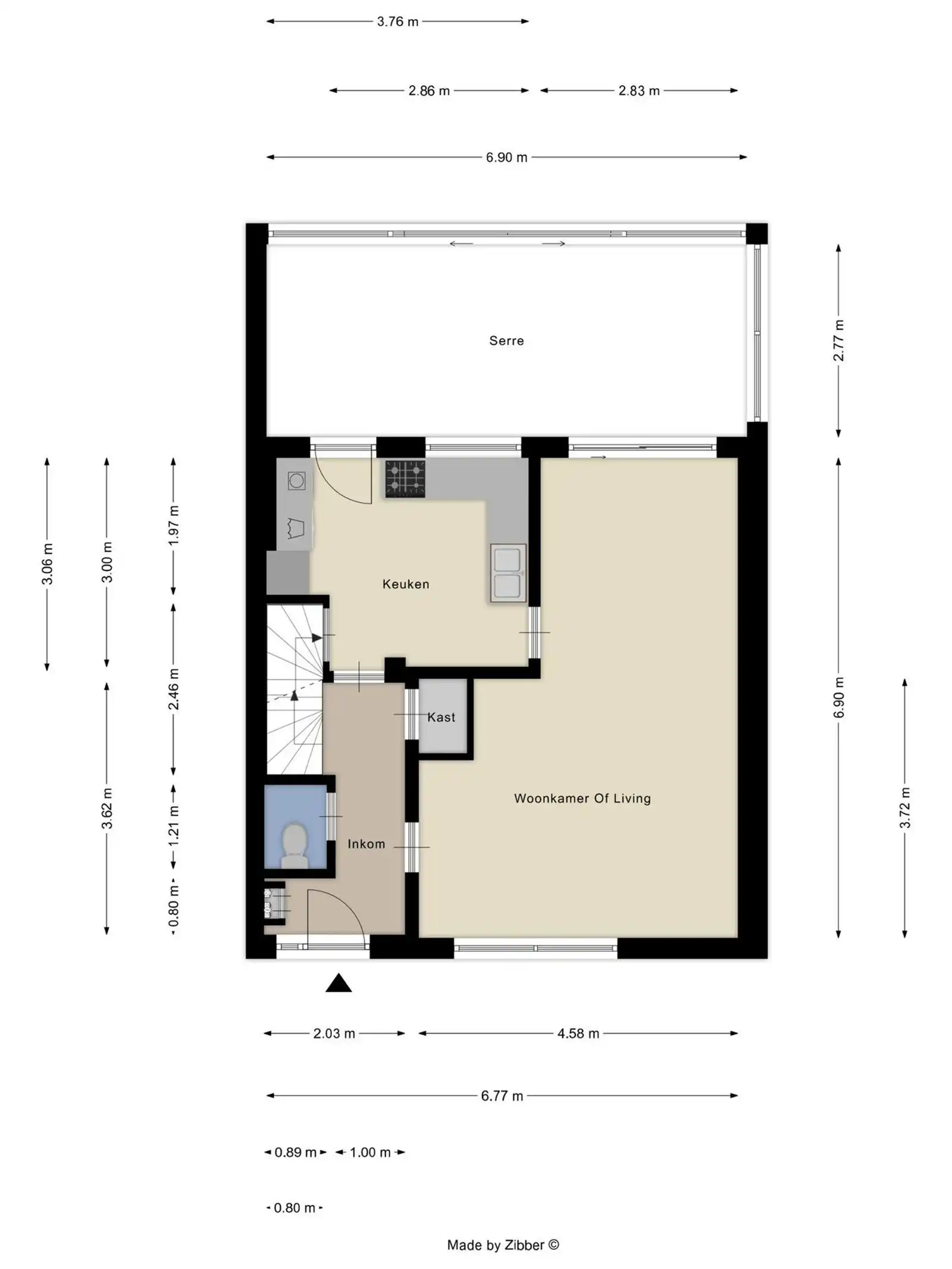 3-gevelwoning met 3 slaapkamers, garage en tuin foto 4