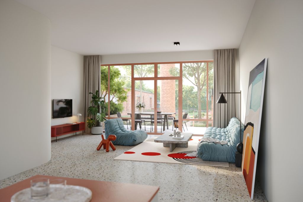 VERLAAGDE BTW-REGEL VAN 6% TEM. JUNI - Unieke kans! - 2-slaapkamerappartementen in een reconversieproject van een voormalige textielfabriek met aangename terrassen en gemeenschappelijke tuin. foto 7