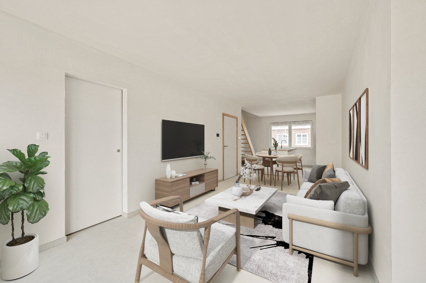 DUPLEX NIEUWBOUWAPPARTEMENT MET 2 SLPKS EN RUIM TERRAS TE GELUWE foto {{pictureIndex}}