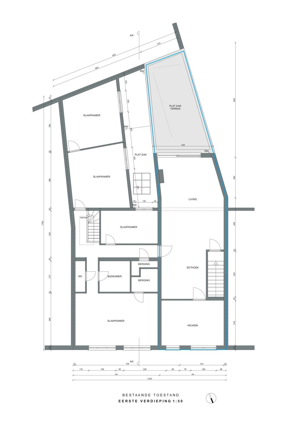 Te renoveren handelspand met woonst in centrum Hove foto 3