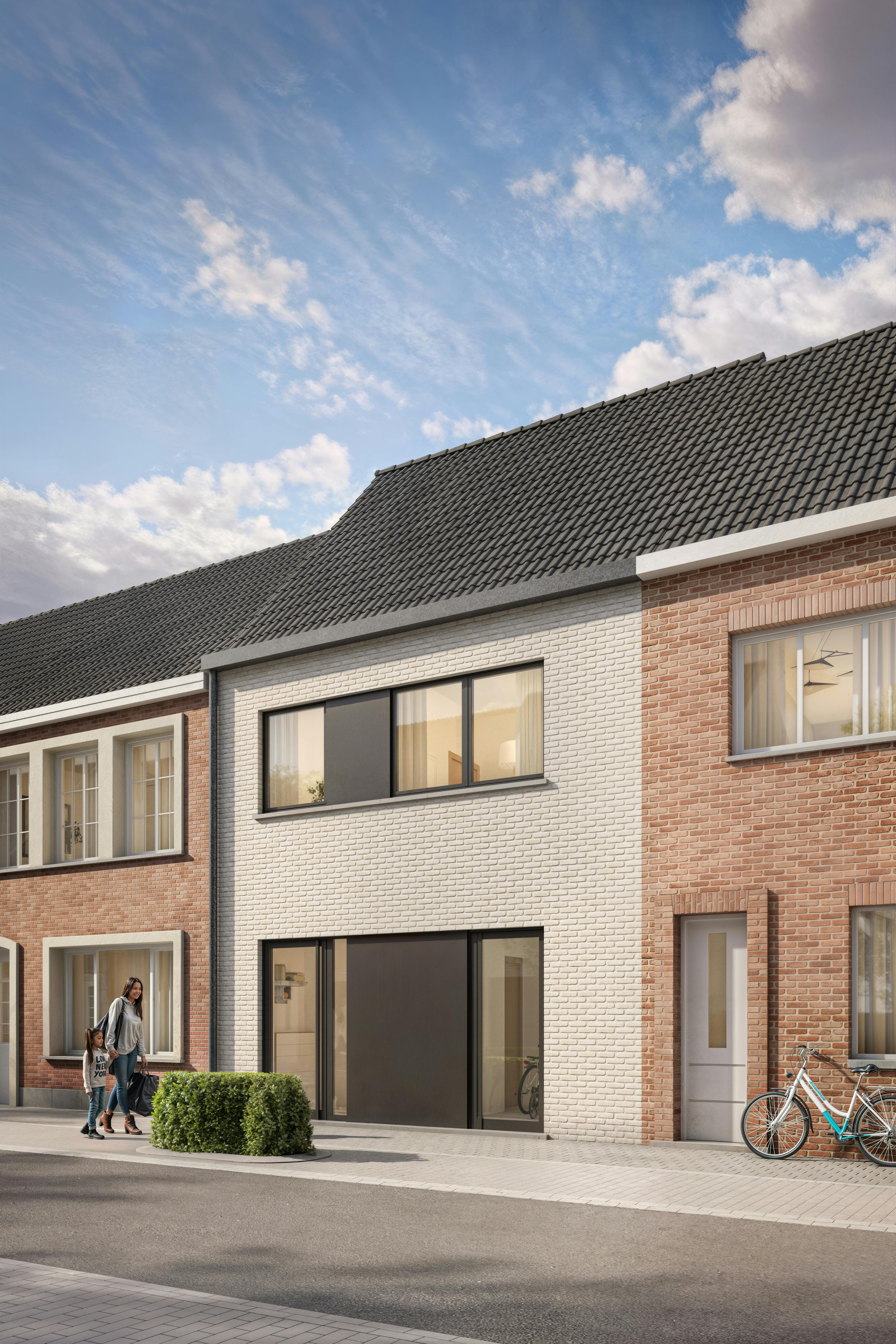 Nieuwbouwhuis met 3 slaapkamers in Oude Hoogweg te  Sint-Kruis (Brugge) foto {{pictureIndex}}