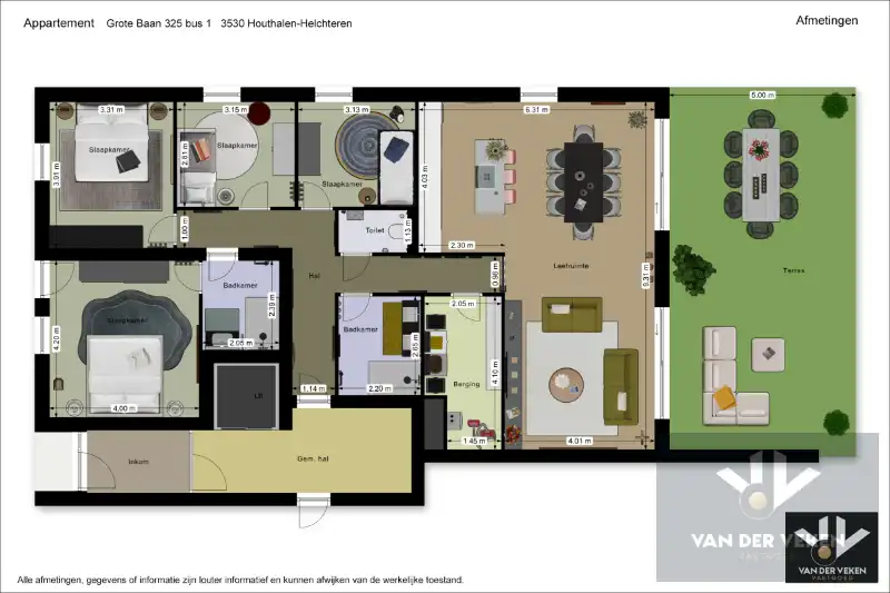 Ruim gelijkvloers nieuwbouwappartement met 4 slaapkamers en 2 badkamers, ruim terras en een mooie tuin op een goed bereikbare locatie! foto 4