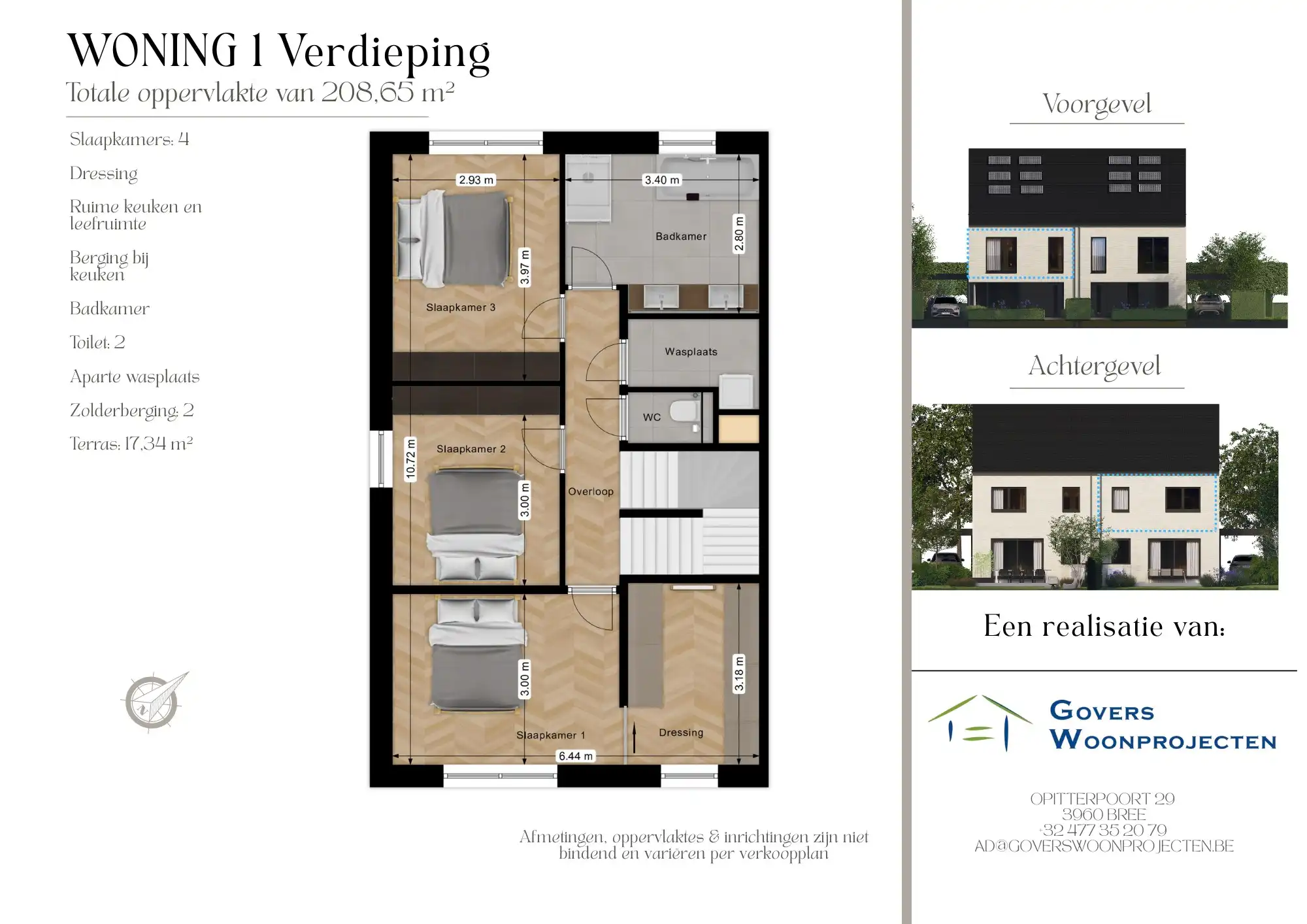 In opbouw zijnde zeer ruime bij centrum gelegen woning met 4 slpks, carport en tuinberging op ca 434 m². Energie label A+ foto 7