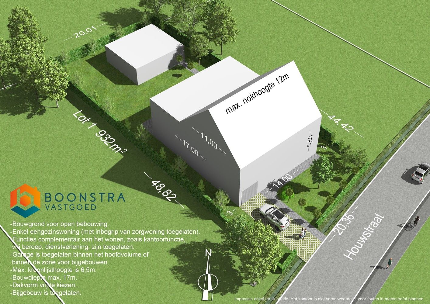 Bouwgrond voor open bebouwing op een perceel van 932m² foto {{pictureIndex}}