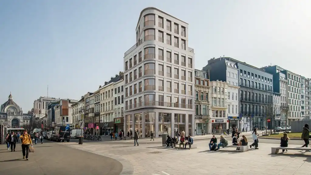 Nieuwbouw duplexkantoor te huur op De Keyserlei Antwerpen foto {{pictureIndex}}