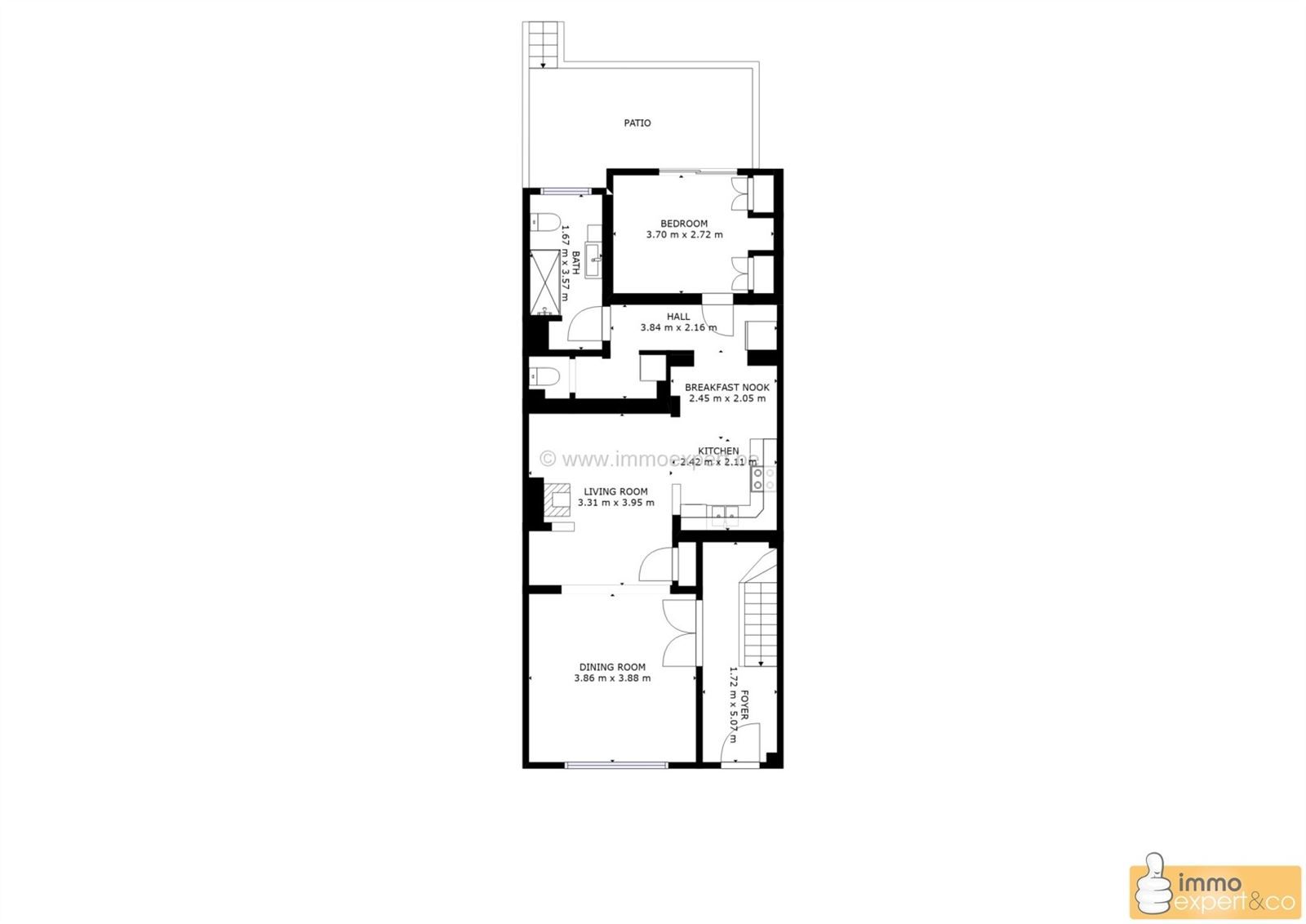 ANDERLECHT: Appartement 1 slpk + tuin/terras foto 15