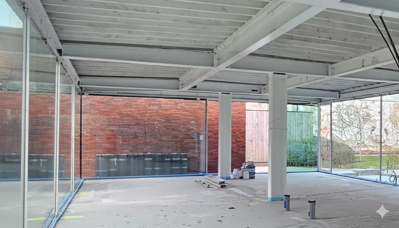 Uniek kantoor op rustige binnenplaats foto 2