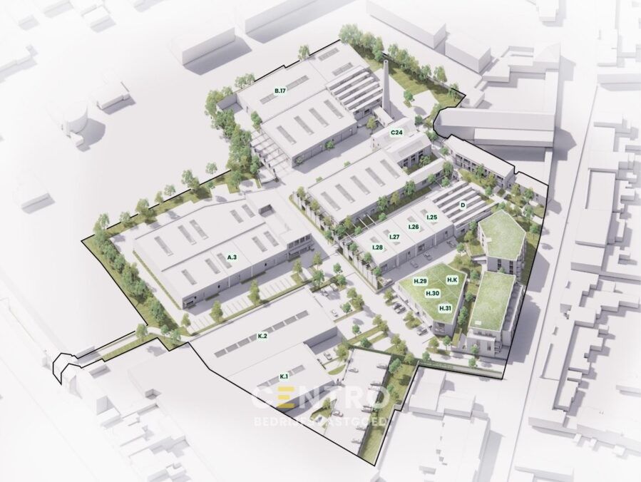 FASE 2 Herontwikkeling KARAKTERVOLLE site met bedrijvigheid (magazijnen, ateliers, showrooms en kantoren) te WALLE Kortrijk ! foto {{pictureIndex}}