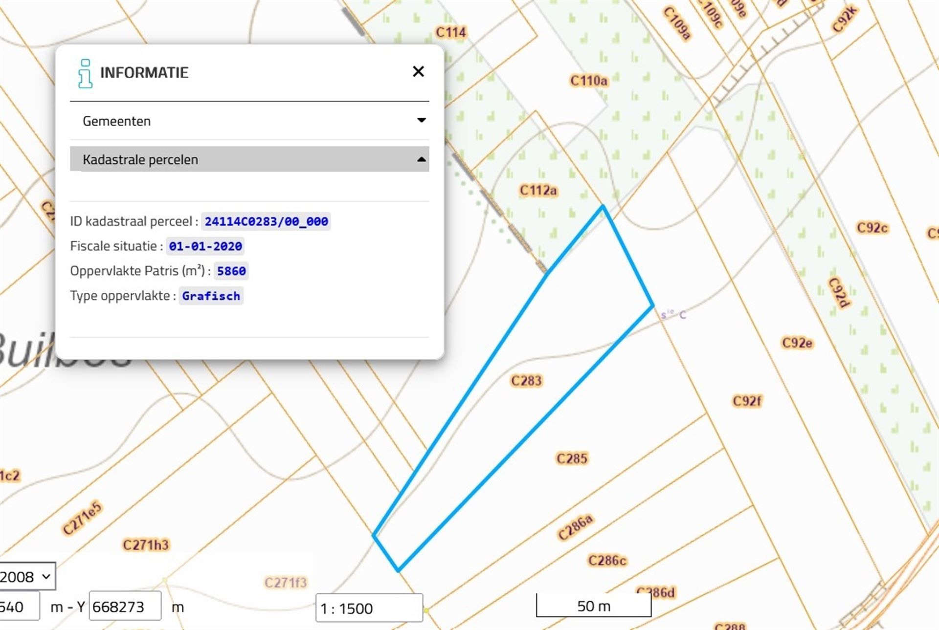 Verpachte landbouwgrond van 58a 60ca. foto {{pictureIndex}}