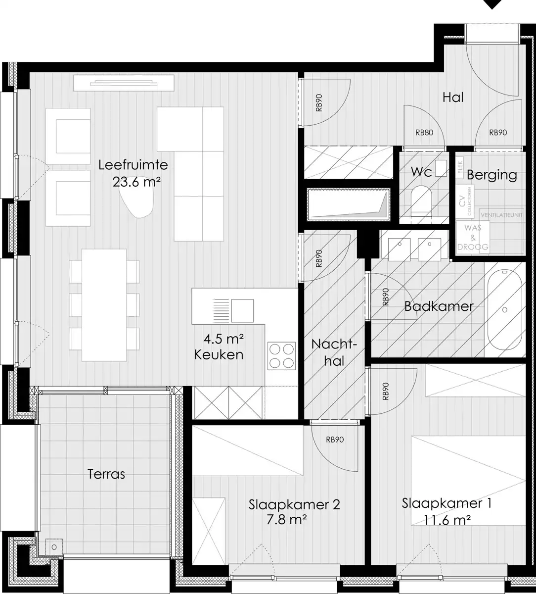 Prachtig gemeubeld 2-kamer appartement met TERRAS foto 16