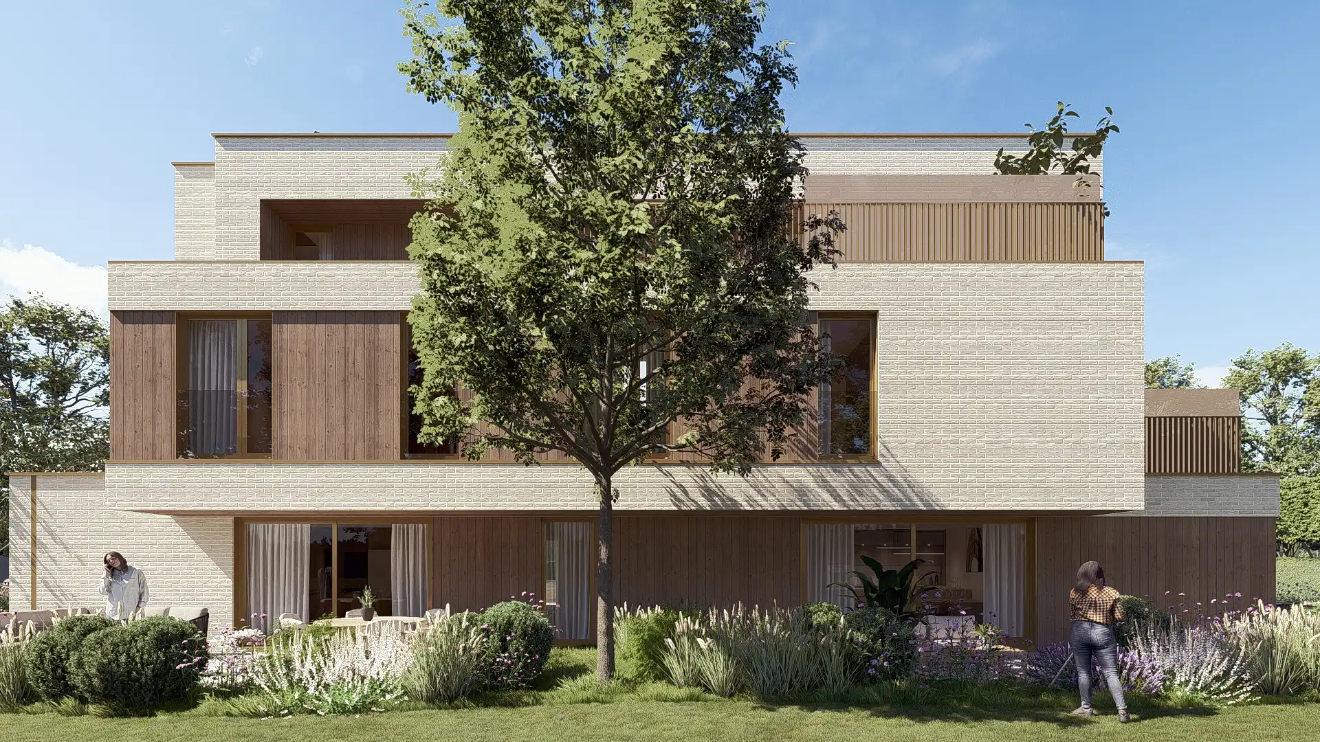 0.2 Luxueus en stijlvol nieuwb. appartement met 3 slpks, badk., dubbele garagebox en kelderberging inbegrepen in de prijs. foto {{pictureIndex}}