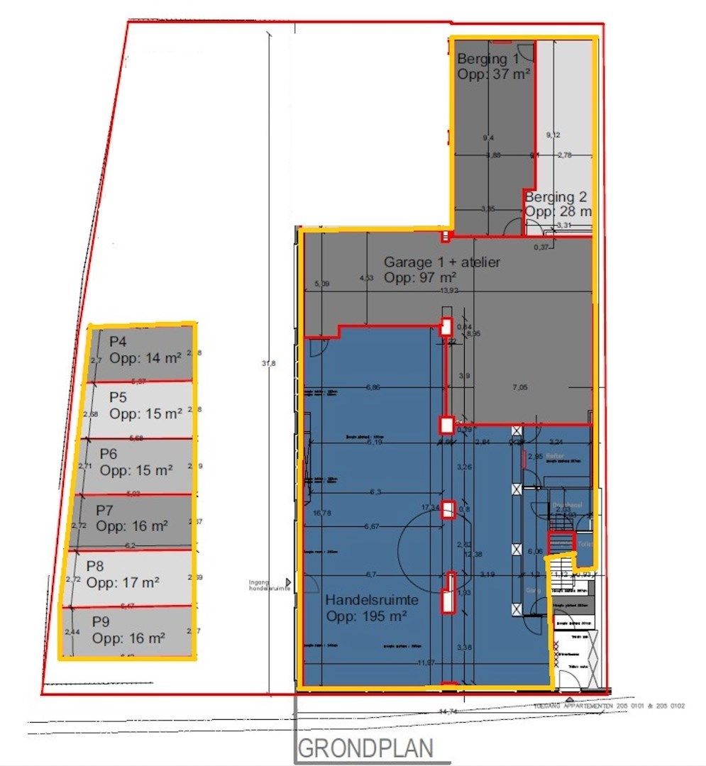 Handelsgelijkvloers/atelier/praktijkruimte van 357 m2 en 6 parkings! foto 23