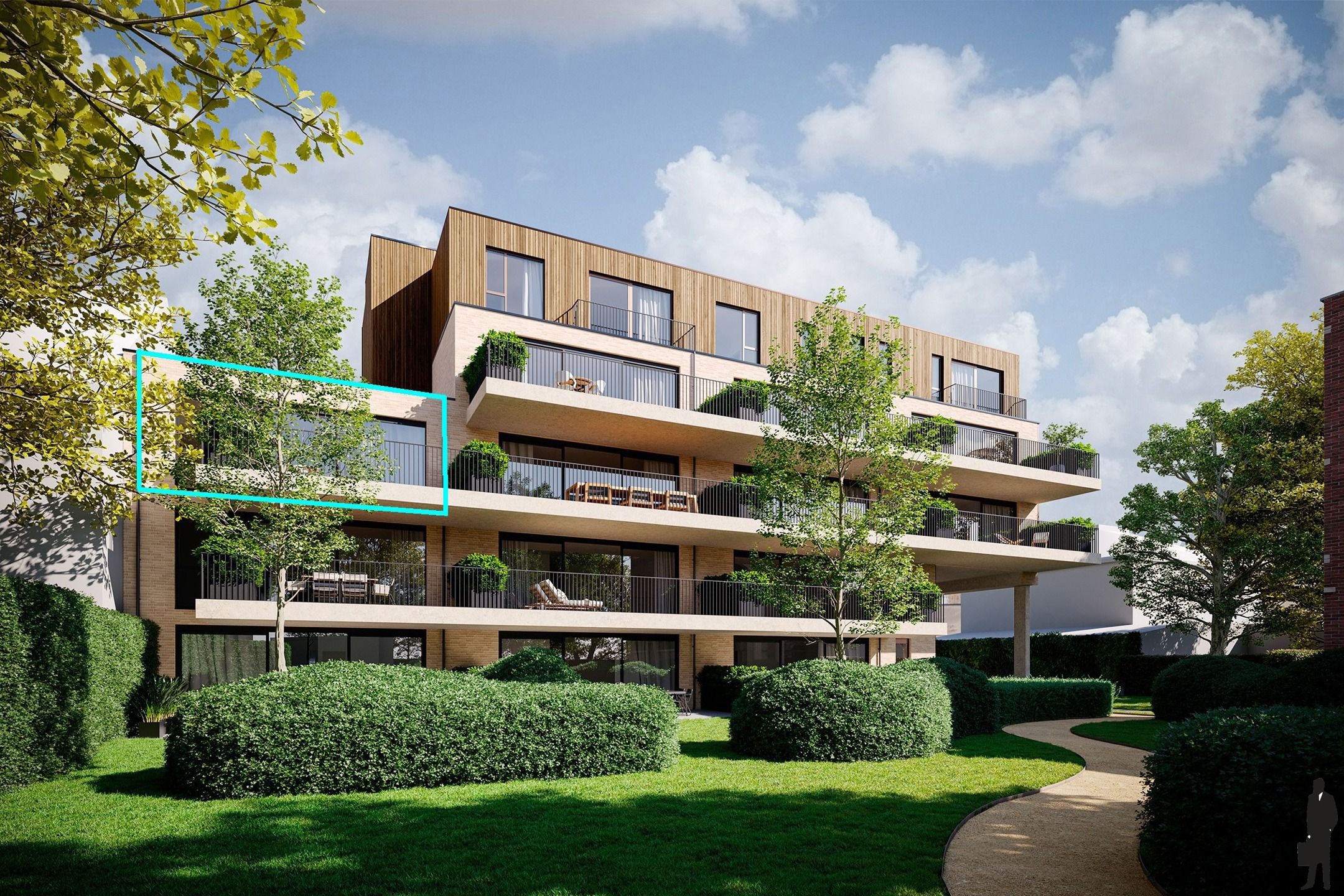 Een appartement op de 2de verd. van ca. 116,7 m² met terras van 18,2m² in project 'Villa Tybaert'! foto 2