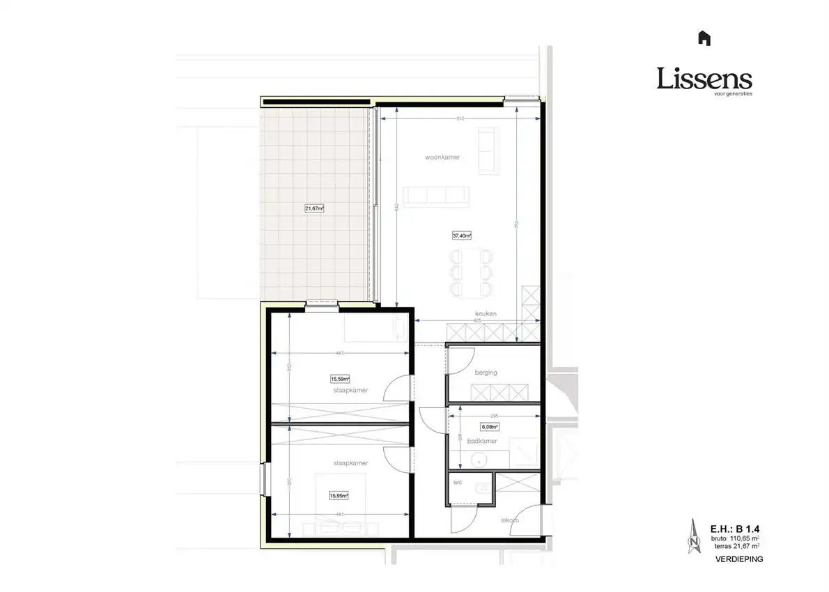 Westgericht appartement met 2 slk en overdekt terras foto 2