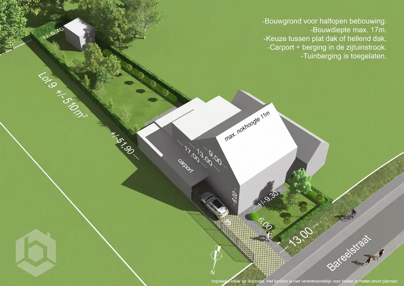 Bouwgrond halfopen bebouwing op perceel van 512 m² te Beerzel foto {{pictureIndex}}
