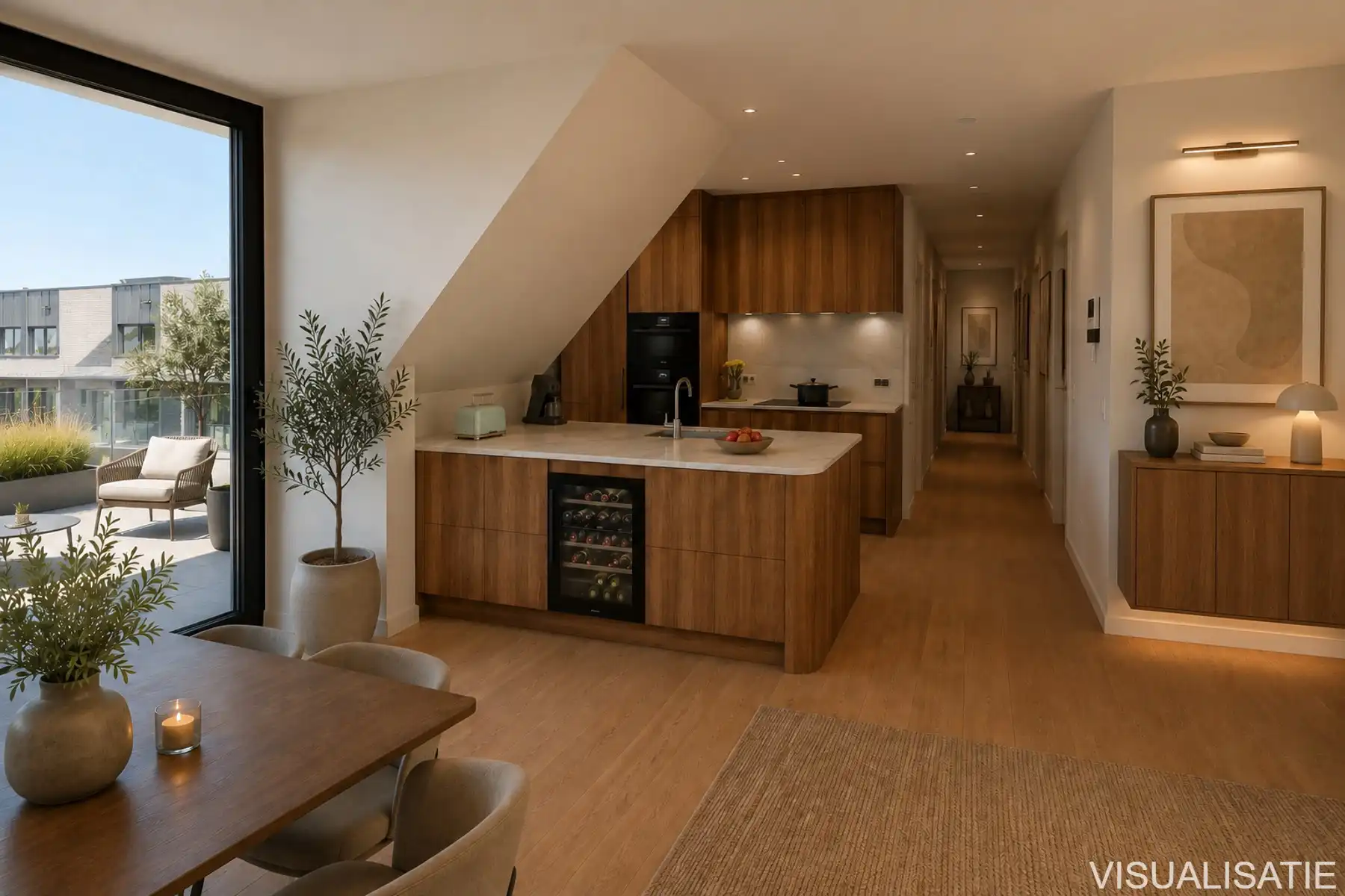 De Tram A3.2 - Penthouse van 139,50m² met 2 slaapkamers en terras met zicht op de Vrijheid. foto 3
