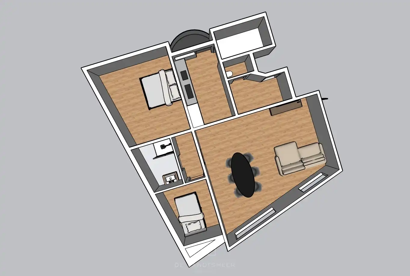 Vernieuwd 2-slaapkamerappartement in Bornem-centrum foto {{pictureIndex}}