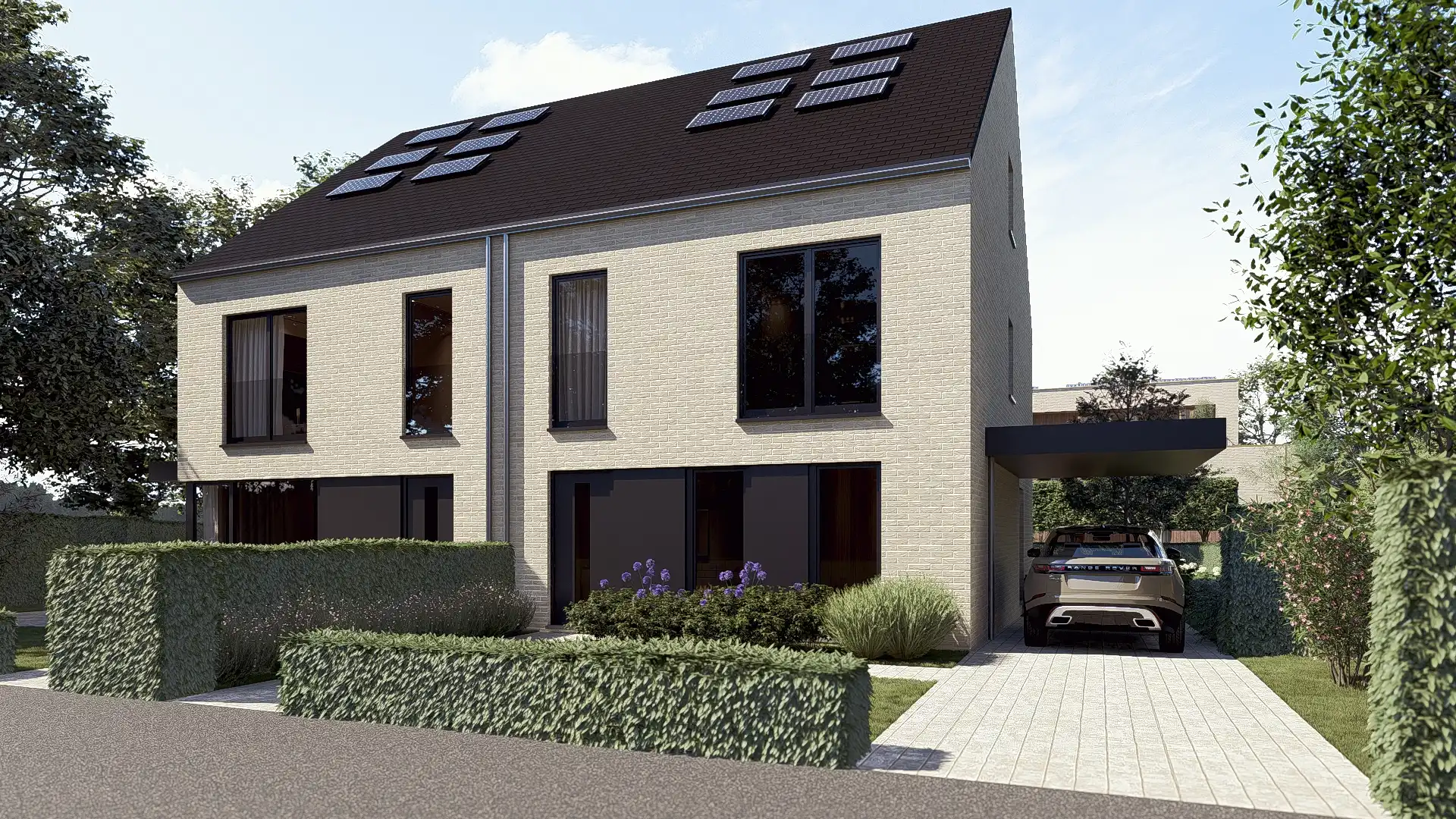 De ruwbouwwerken schieten goed op van deze zeer ruime bij centrum gelegen woning met 4 slpks, carport en tuinberging op ca 435 m². Energie label A+ foto {{pictureIndex}}