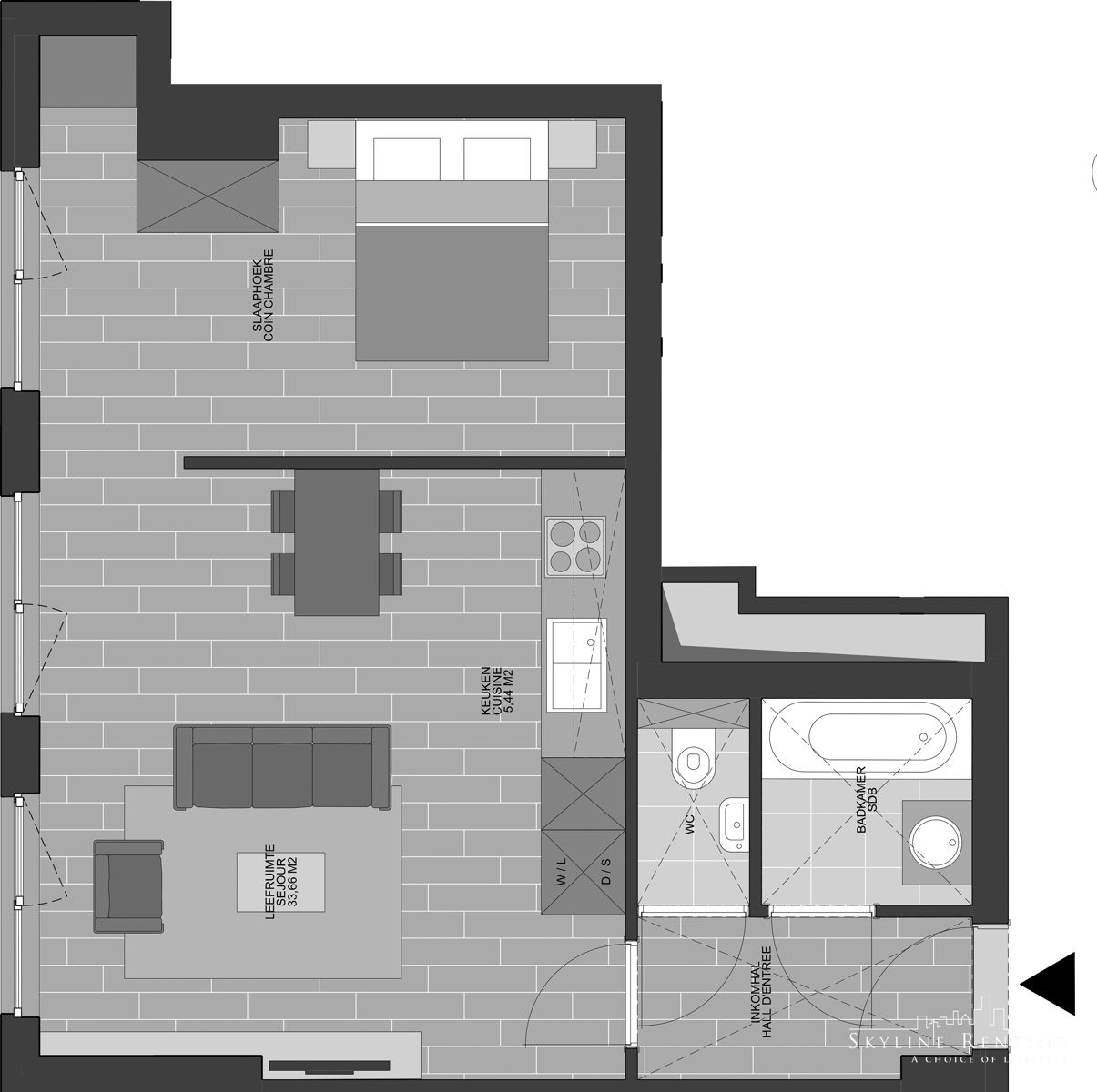 Excl. 1 slpk. appartement, vrij uitz., NAVO area foto 11